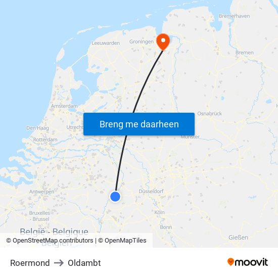 Roermond to Oldambt map