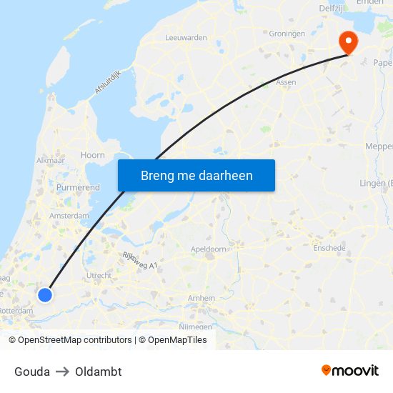 Gouda to Oldambt map