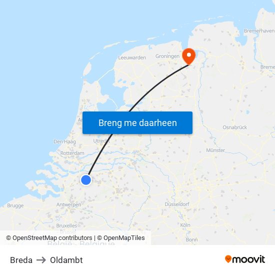 Breda to Oldambt map