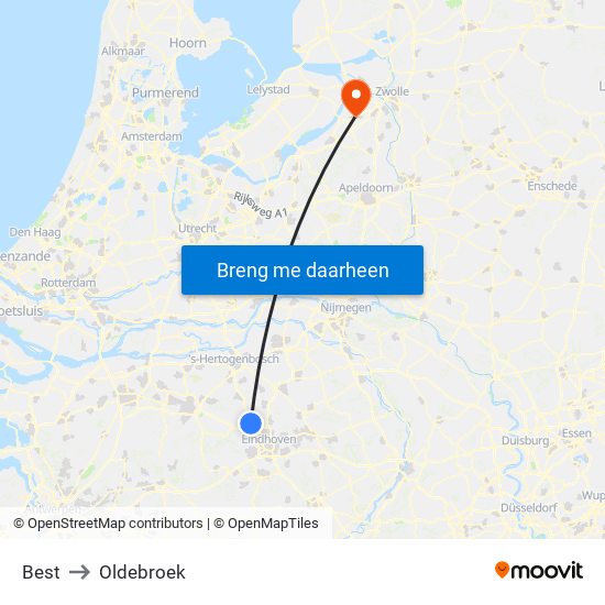 Best to Oldebroek map