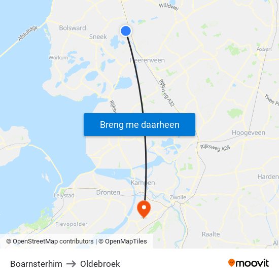 Boarnsterhim to Oldebroek map