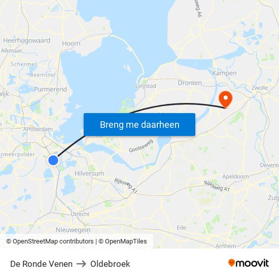 De Ronde Venen to Oldebroek map
