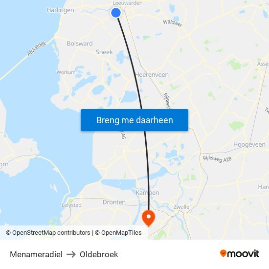 Menameradiel to Oldebroek map