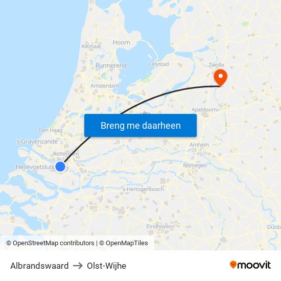 Albrandswaard to Olst-Wijhe map