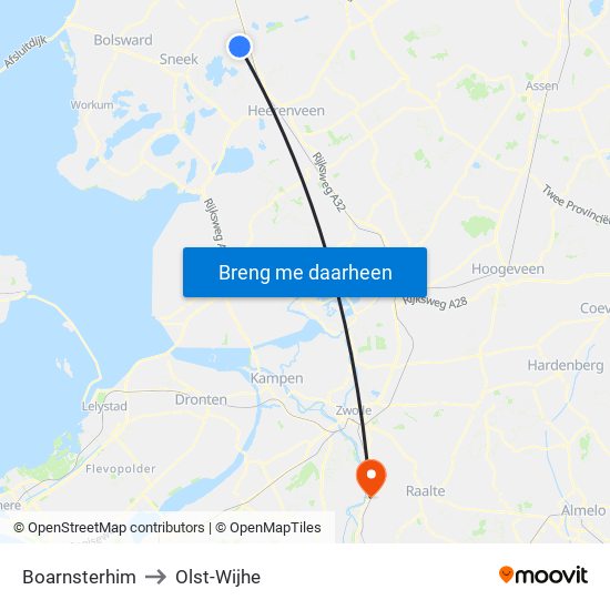 Boarnsterhim to Olst-Wijhe map
