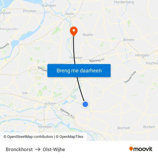 Bronckhorst to Olst-Wijhe map