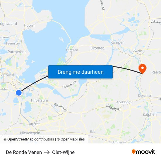 De Ronde Venen to Olst-Wijhe map