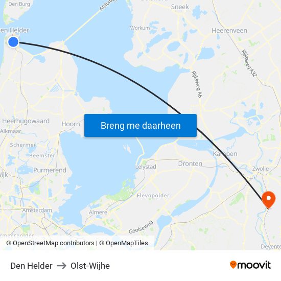 Den Helder to Olst-Wijhe map