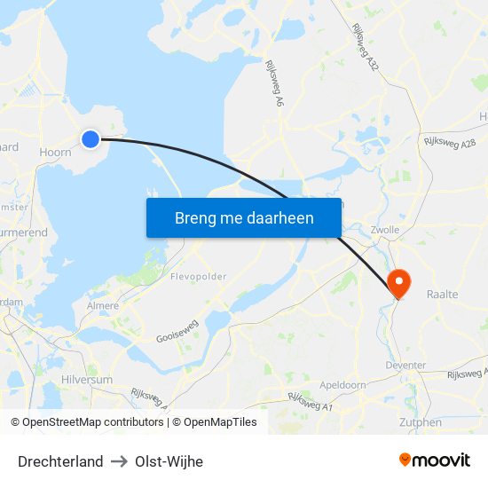 Drechterland to Olst-Wijhe map