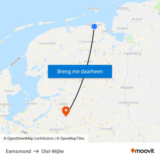 Eemsmond to Olst-Wijhe map