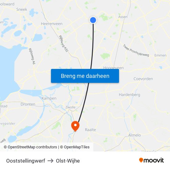 Ooststellingwerf to Olst-Wijhe map