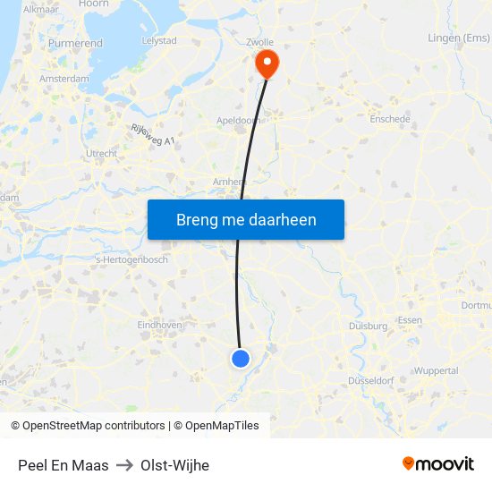 Peel En Maas to Olst-Wijhe map