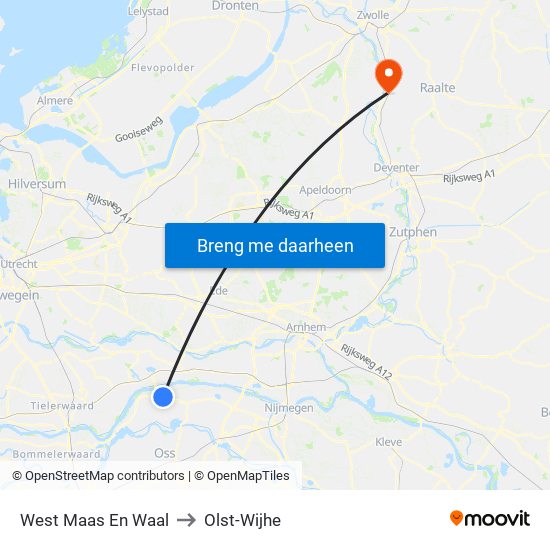 West Maas En Waal to Olst-Wijhe map