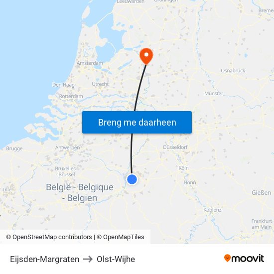 Eijsden-Margraten to Olst-Wijhe map