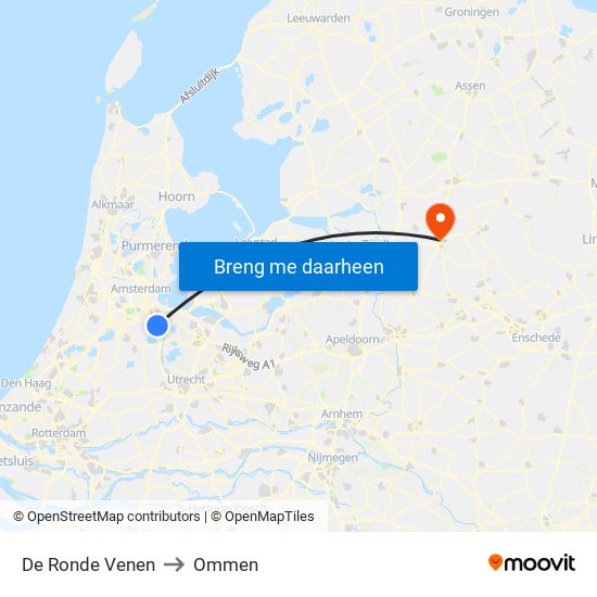 De Ronde Venen to Ommen map