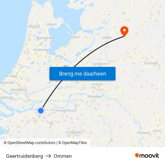 Geertruidenberg to Ommen map