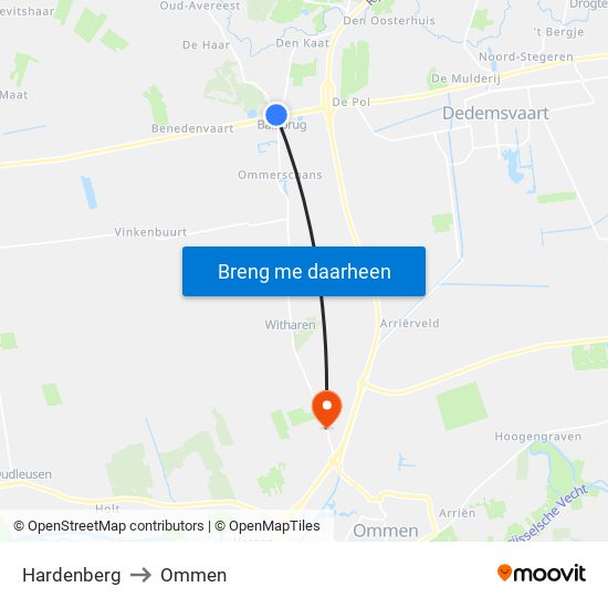 Hardenberg to Ommen map