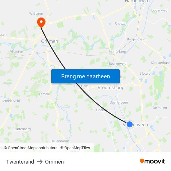 Twenterand to Ommen map