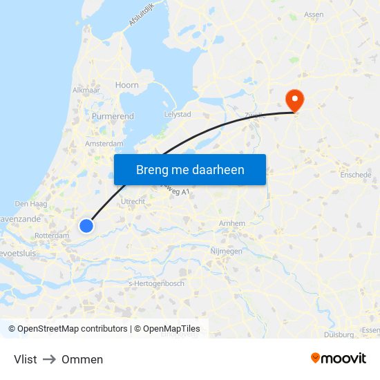 Vlist to Ommen map