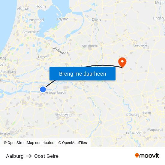 Aalburg to Oost Gelre map