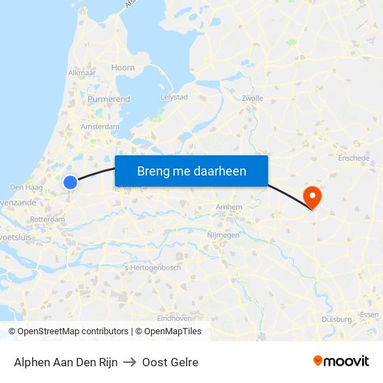 Alphen Aan Den Rijn to Oost Gelre map