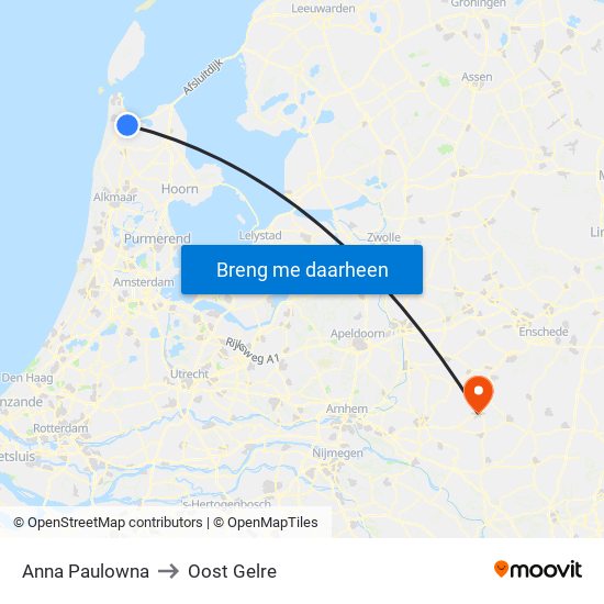 Anna Paulowna to Oost Gelre map