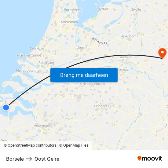 Borsele to Oost Gelre map