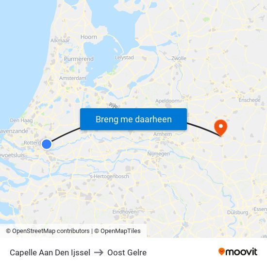 Capelle Aan Den Ijssel to Oost Gelre map