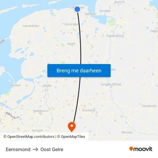 Eemsmond to Oost Gelre map