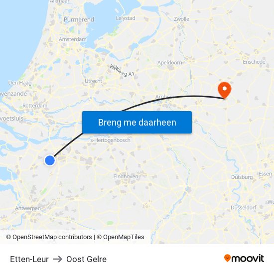 Etten-Leur to Oost Gelre map