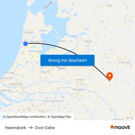 Heemskerk to Oost Gelre map