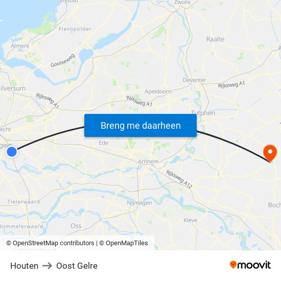 Houten to Oost Gelre map