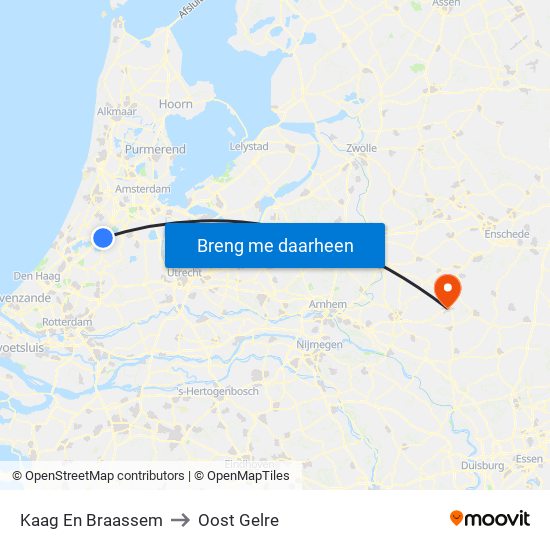 Kaag En Braassem to Oost Gelre map