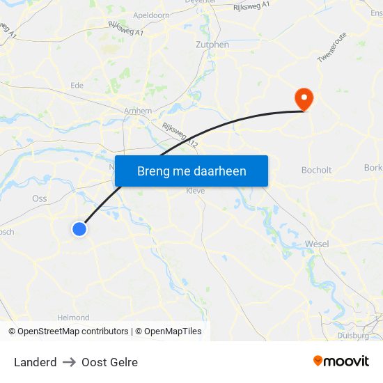 Landerd to Oost Gelre map