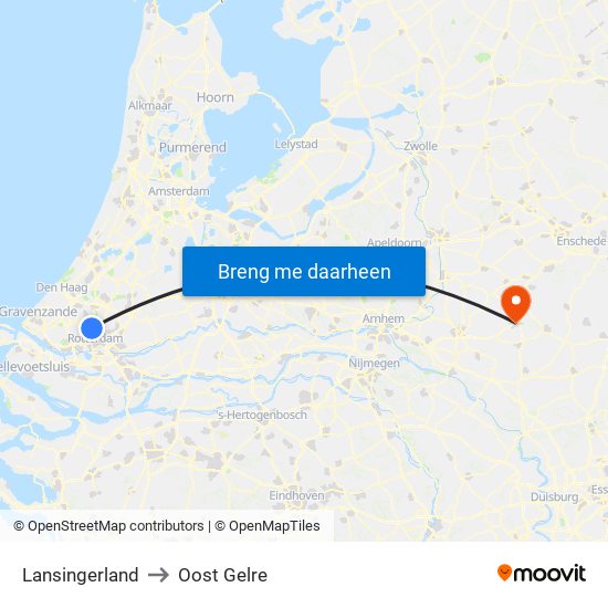 Lansingerland to Oost Gelre map