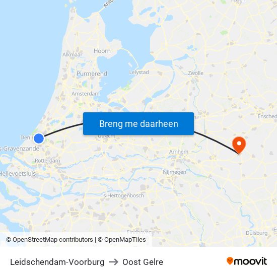 Leidschendam-Voorburg to Oost Gelre map