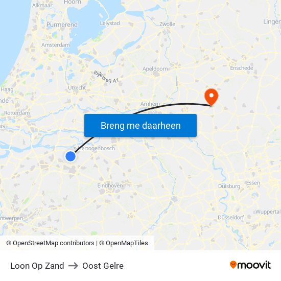 Loon Op Zand to Oost Gelre map