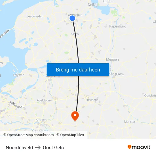 Noordenveld to Oost Gelre map