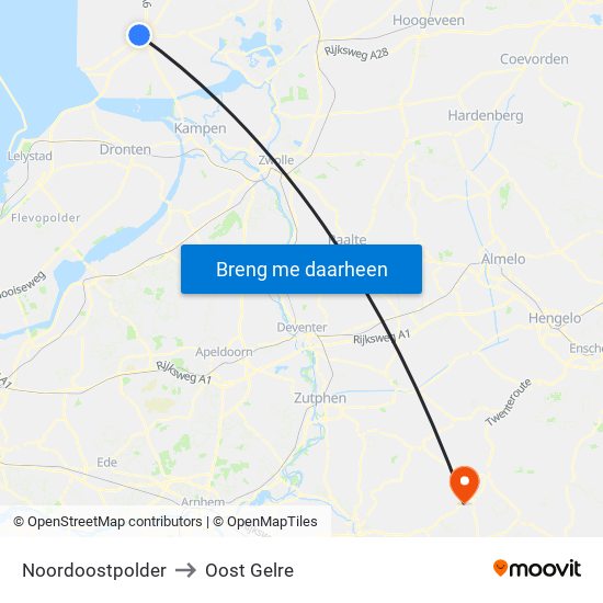 Noordoostpolder to Oost Gelre map