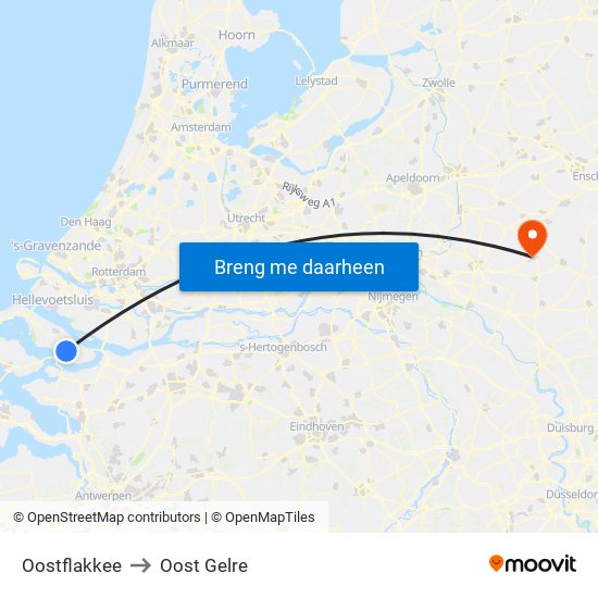 Oostflakkee to Oost Gelre map