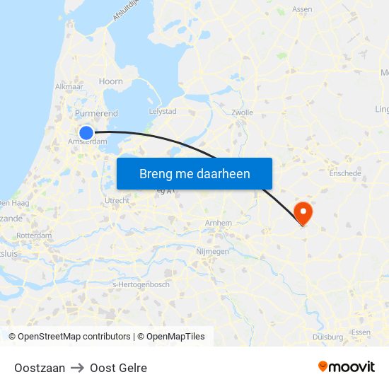 Oostzaan to Oost Gelre map