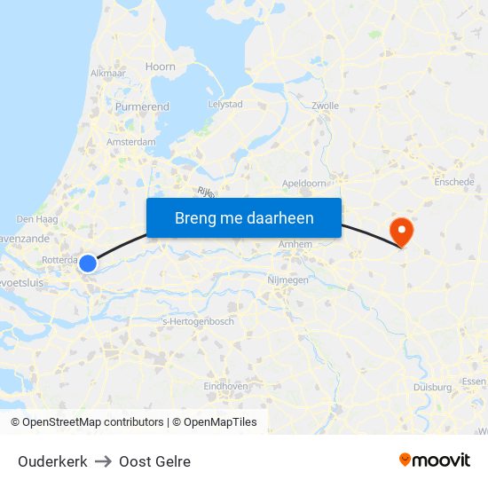 Ouderkerk to Oost Gelre map
