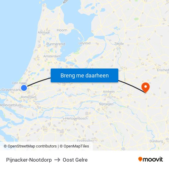 Pijnacker-Nootdorp to Oost Gelre map