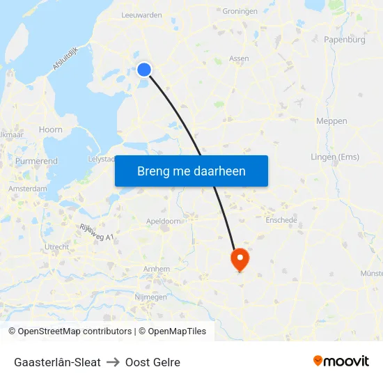 Gaasterlân-Sleat to Oost Gelre map