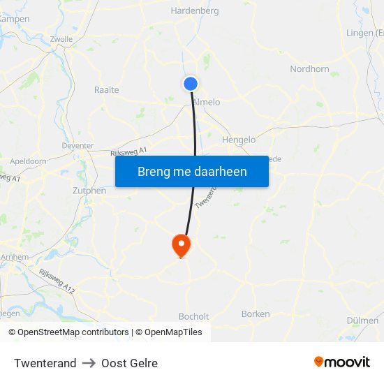 Twenterand to Oost Gelre map