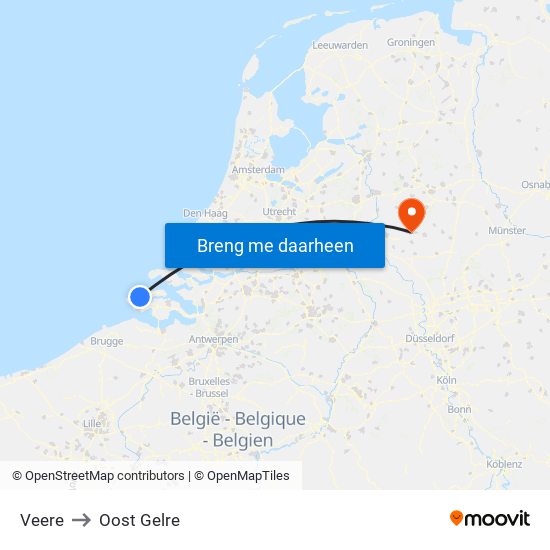 Veere to Oost Gelre map