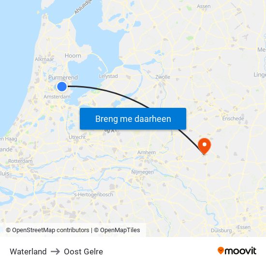 Waterland to Oost Gelre map