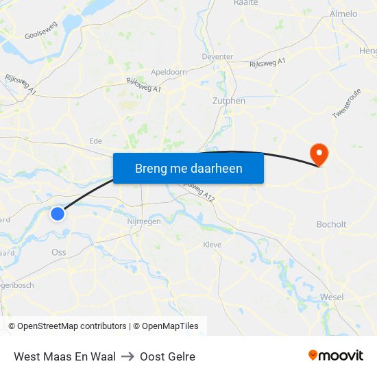 West Maas En Waal to Oost Gelre map