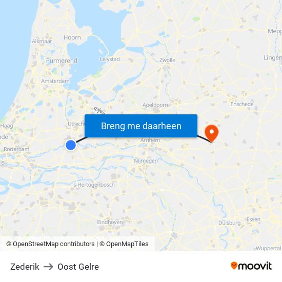 Zederik to Oost Gelre map