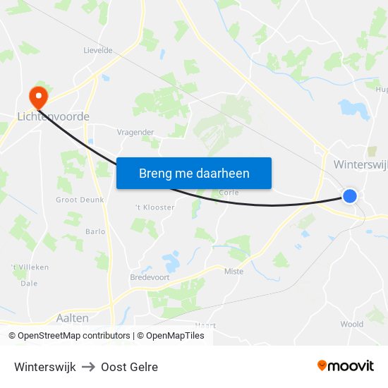 Winterswijk to Oost Gelre map